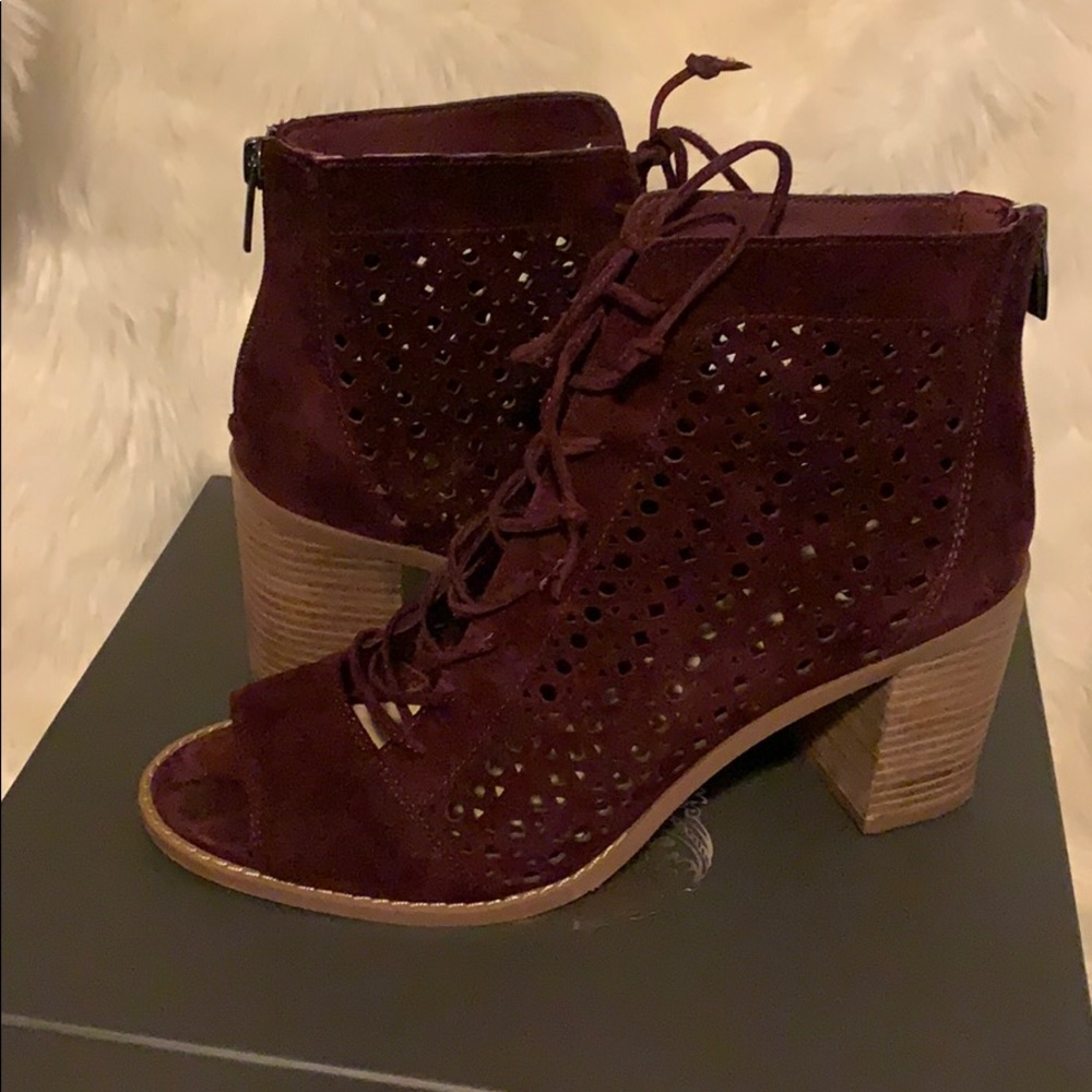 Suede Plum color bootie